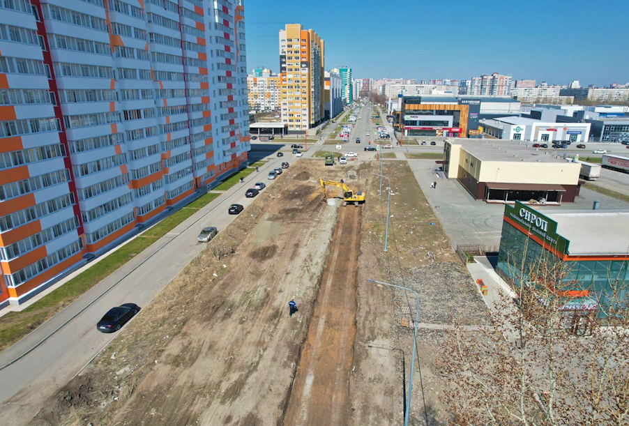 В Барнауле строят второй участок дороги по улице Сиреневой
